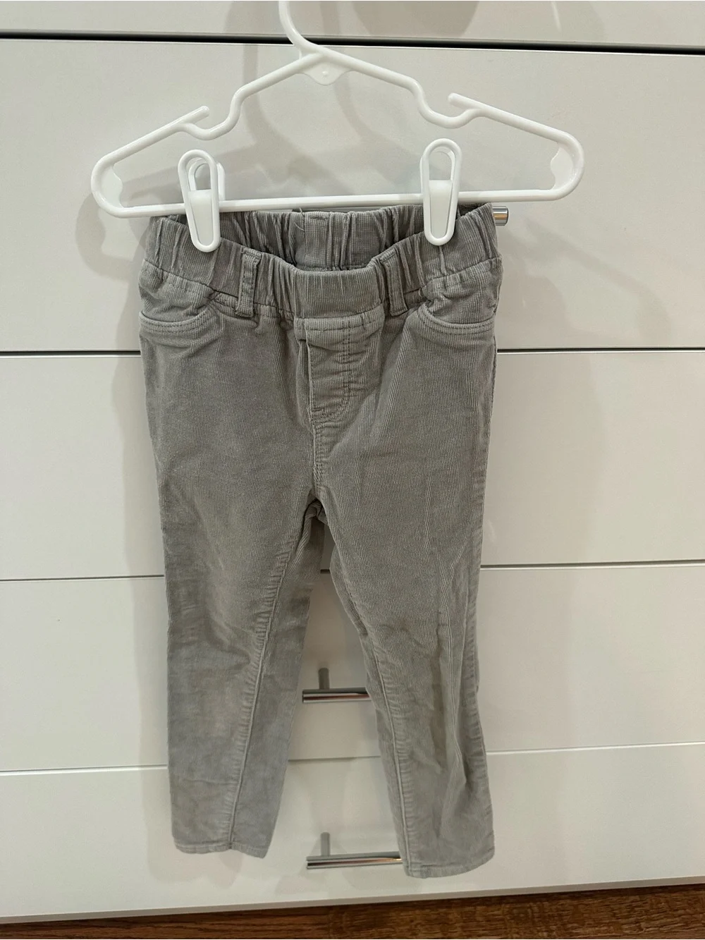 Gap Girls Gray Corduroy Elastic-Waist Pants Size 5